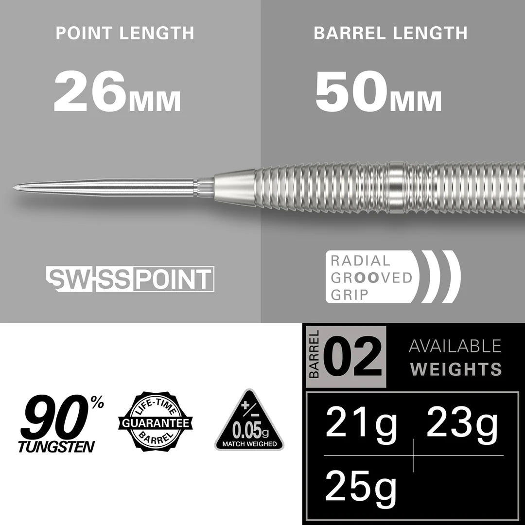 Crux 02 90% Tungsten SP Steel Tip Darts by Target