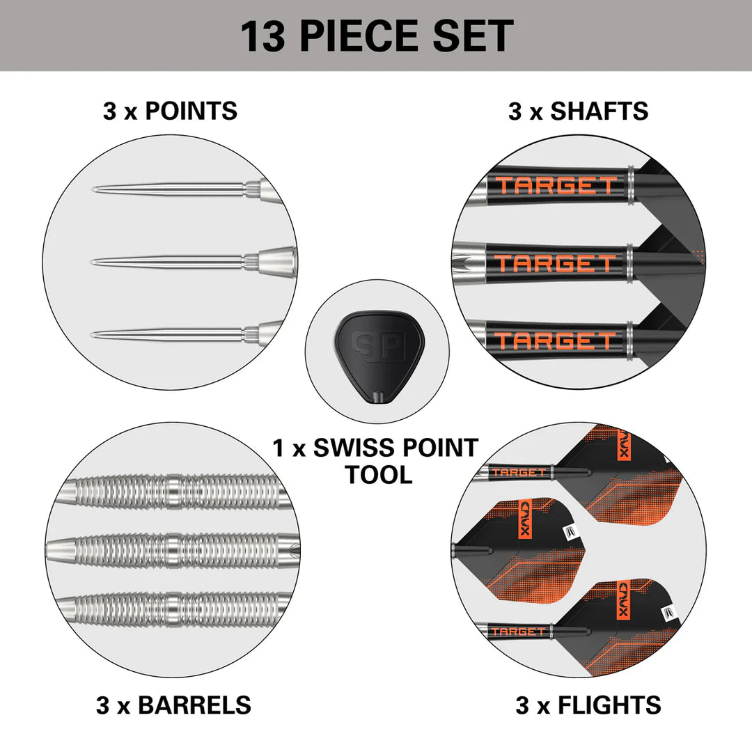 Crux 02 90% Tungsten SP Steel Tip Darts by Target