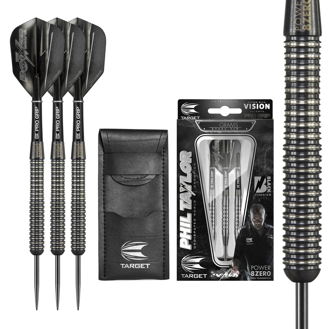 Phil Taylor 8Zero 80% Tungsten Steel Tip Darts by Target S1