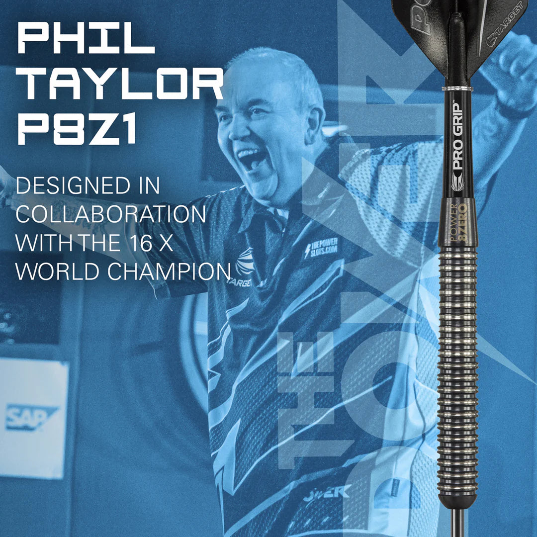 Phil Taylor 8Zero 80% Tungsten Steel Tip Darts by Target S1