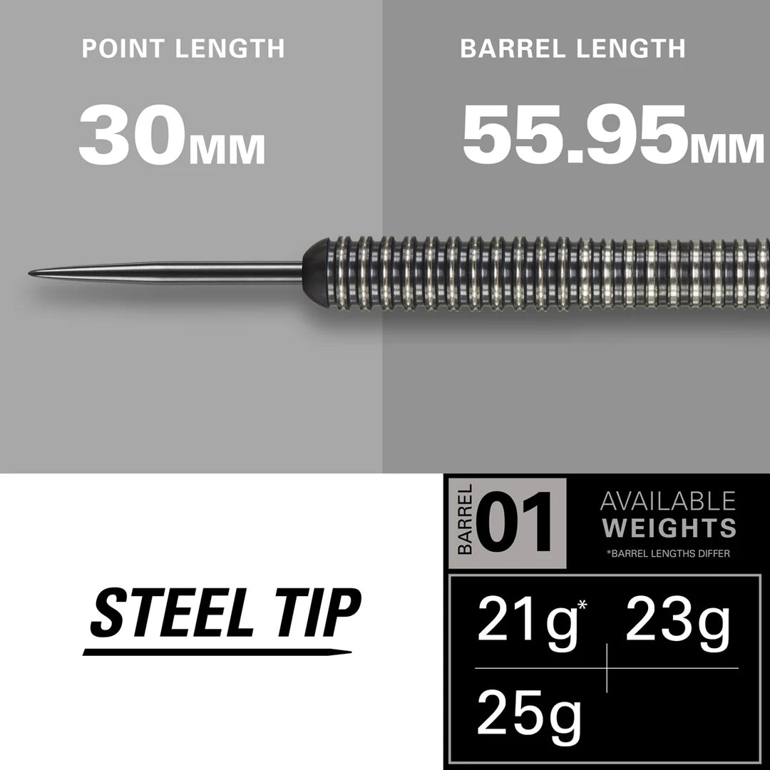 Phil Taylor 8Zero 80% Tungsten Steel Tip Darts by Target S1