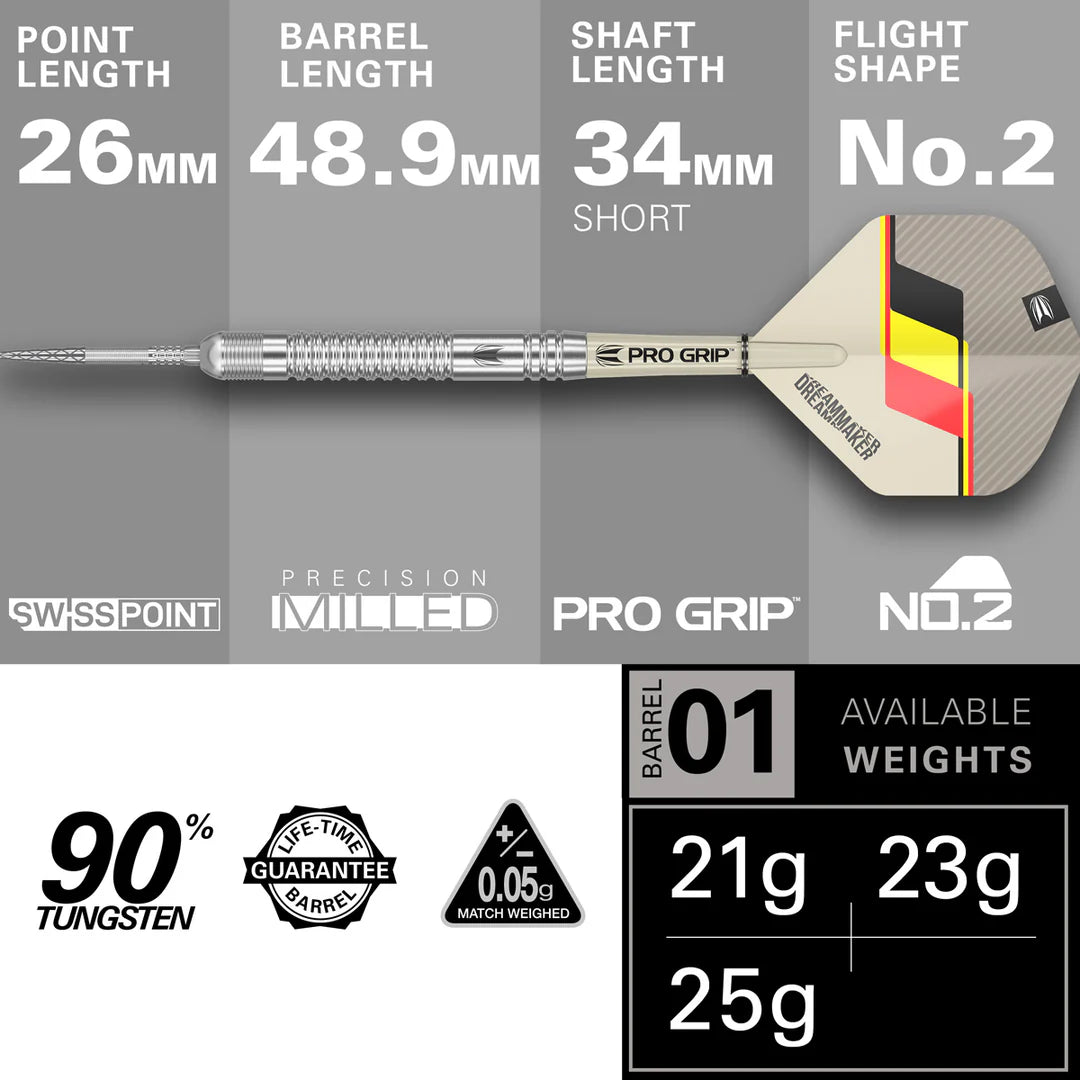 Dimitri Van Den Bergh Gen 2 90% Tungsten SP Darts