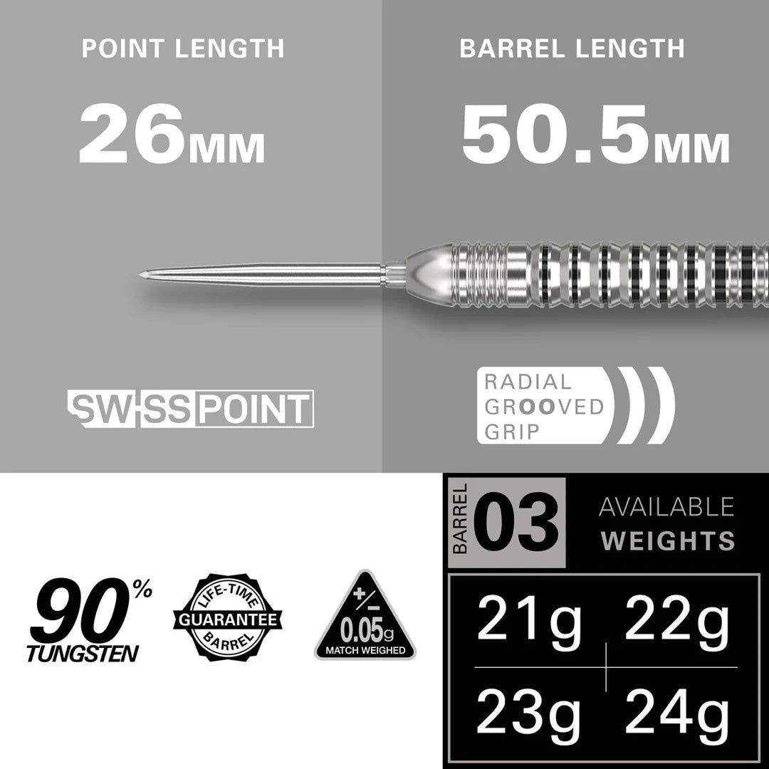 Exo 03 90% Tungsten SP Steel Tip Darts
