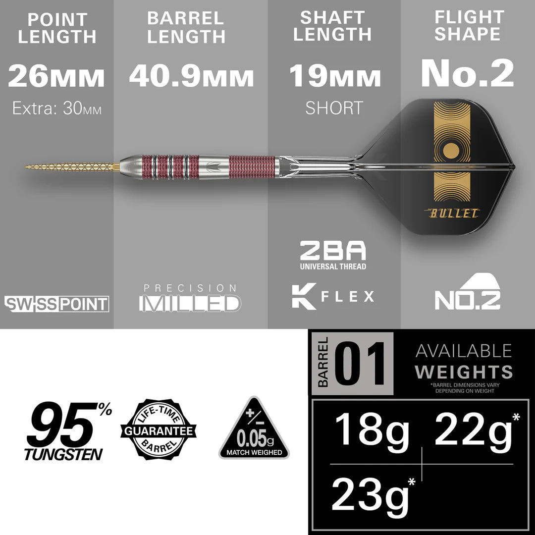 Stephen Bunting 95K 95% Tungsten Swiss Point Steel Tip Darts